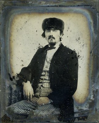 The original 1860's ambrotype expertly removed from its case and scanned.