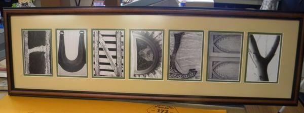 Alphabet art is available for framing