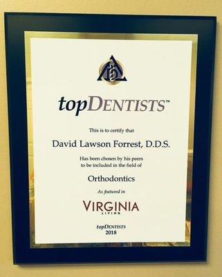 Dr. David Forrest - Congratulations on this award.  Your patients also appreciate your concern, compassion, and your expertise.  Thank you!