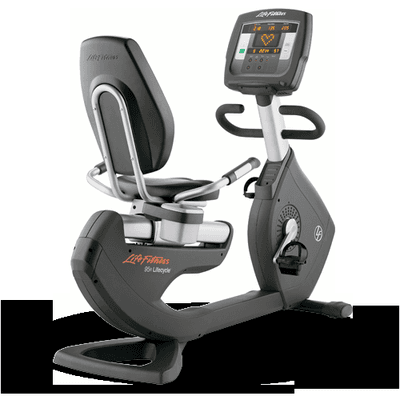 One of our new LF Recumbent bikes on the cardio floor