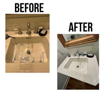 Sink before and after