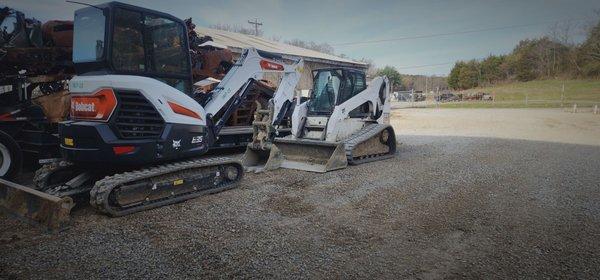 Just a picture of the equipment the next day after I put in 200 ft of  french drains  put in the parking