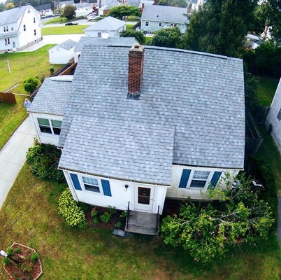 Drones allow you to get the best shots of your completed work. New roof.