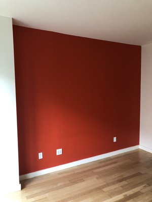 Red accent wall- Benjamin Moore paint