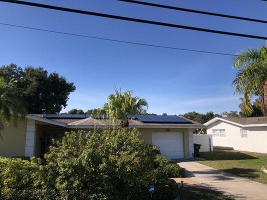 Psnasonic solar panels on a home in Largo FL