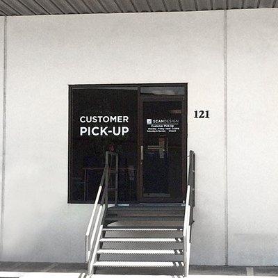 Pick Up entrance to Scan Design Warehouse