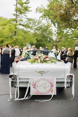 Just married wedding sign with custom monogram for Cincinnati wedding day!