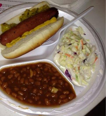 Hot Dog, Beans, Coleslaw