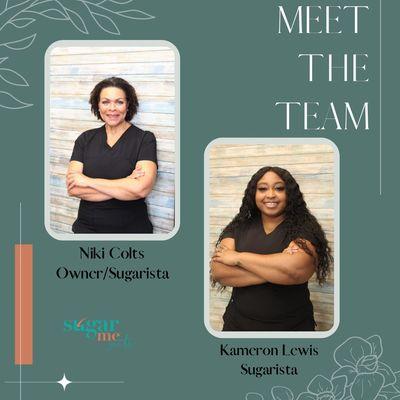 The Lady's of Sugar Me Suite. Melanated skin Estheticians specializing in sugar hair removal, skin brightening, and ingrown hair removal