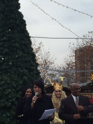 Christmas tree lighting with Mayor Stephanie Rawlings-Blake