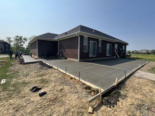 Finished concrete patio