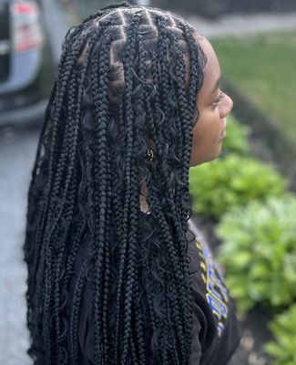 Boho knotless box braids