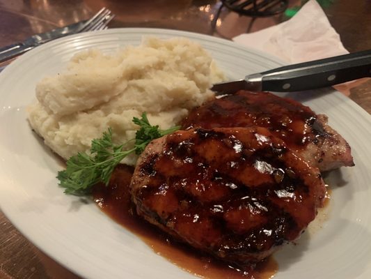 Honey Glazed Pork Chops w/double mashed potatoes