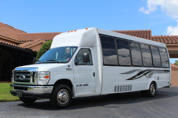 White 24 Passenger Mini Bus