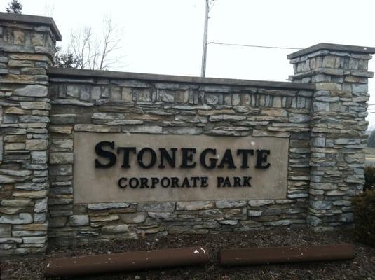 The entrance into the corporate park that we are in! We're the first building on the left when you turn into Stonegate!