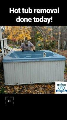 Old hot tub getting ready to be removed.