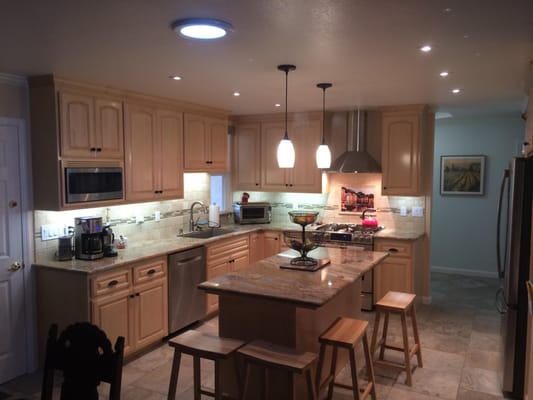 This kitchen got the works! We pushed the fridge back into the room behind it. We also built a full walk in closet...