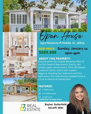 Marketing an open house for a house in Midtown Mobile!