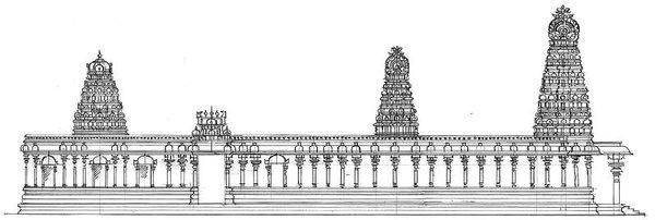 Construction final stage almost completed. Rajagopuram currently under construction.