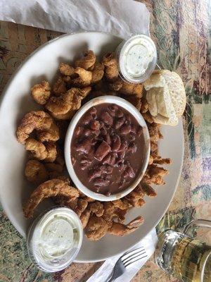 Sea food plater with red beans and rice!!