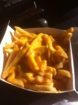 Large cheese fry , $3