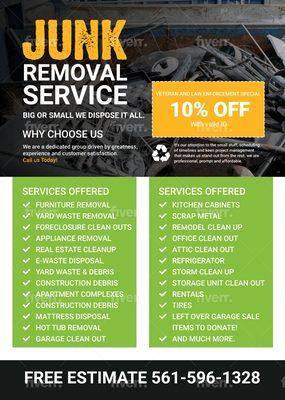 Debris Removal 
Dumpster rental