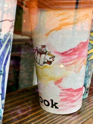 Insane art work on their cups. Talented artist!! Airbender Ang and crew from Avatar, the Last Airbender.