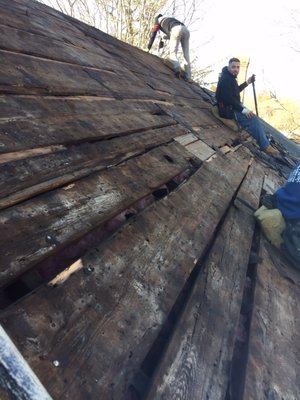 Stripping off an old roof