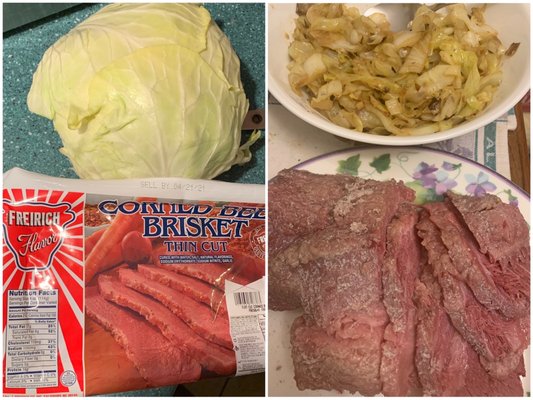 Corned Beef & Stir Fried Cabbage for St Patrick's Day