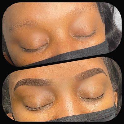 Before & After ombré powder brows