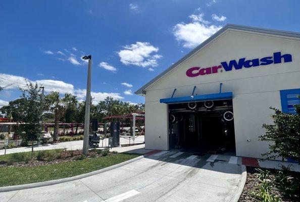 Car wash tunnel exit.