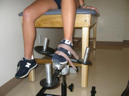 We are the only clinic in the area with the Elgin Ankle strengthening machine.