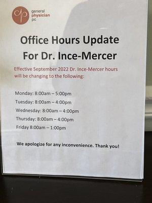 New hours