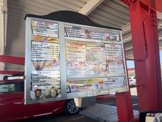 Drive up stall menu