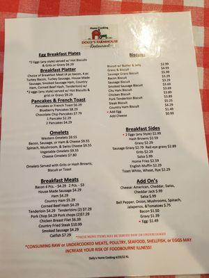 Menu - side 2