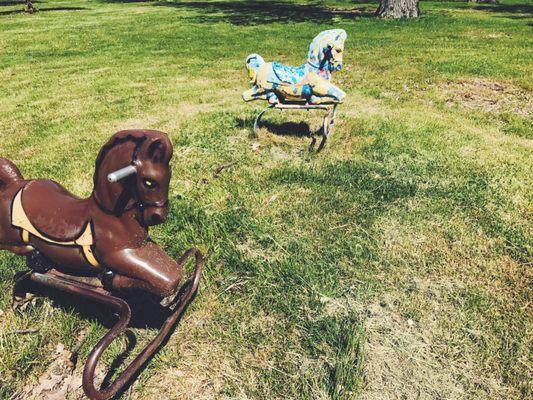 Pair of rocking horses are found throughout the park.