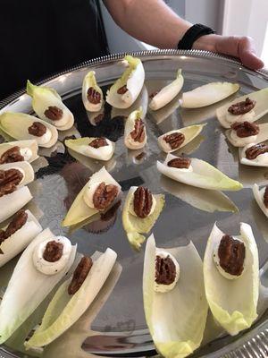 Belgian Endive, Boursin & Maple Spiced Pecans...hell yea!