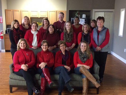 Health Calls Team Showing Support for Women's Heart Health.