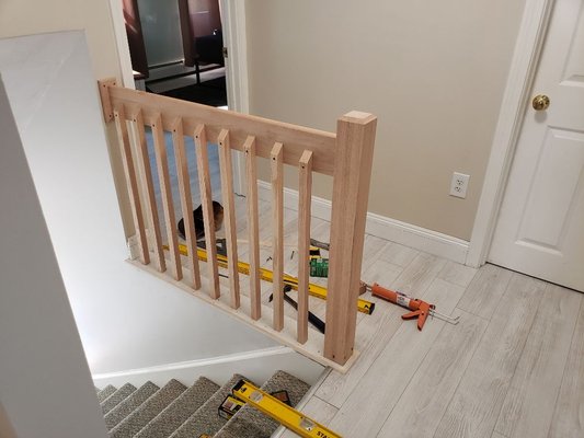 New oak handrail.