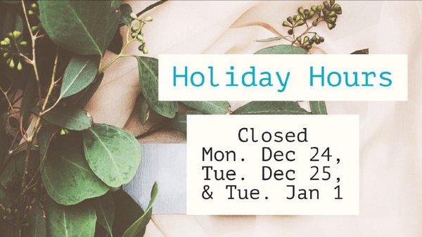 Holiday Hours