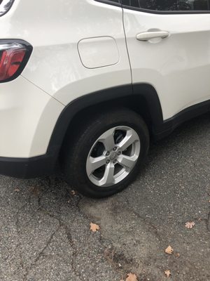 Repaired flat tire