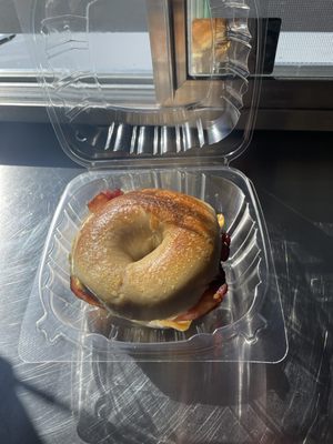 Bacon egg and cheese bagel.