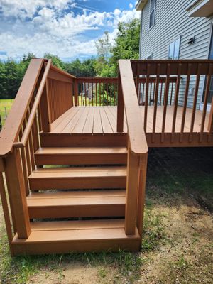 Deck staining