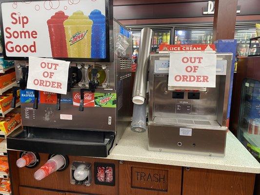 Icee machine and ice cream machine have been 'out of order' for MONTHS!