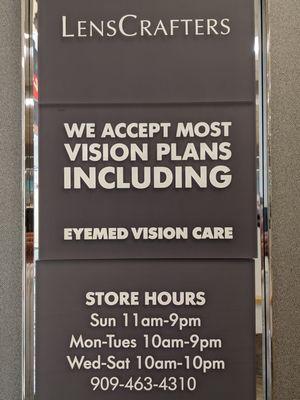 Stop by any day for a free vision screening and to try on the latest styles of frames! Find us on the second floor of Macy's.