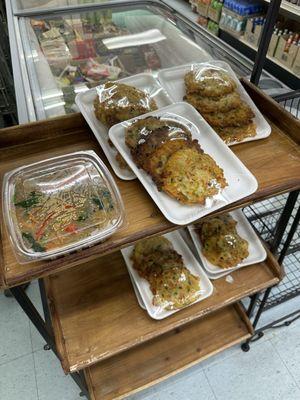 Japchae and yachaejeon (only available on Saturdays)