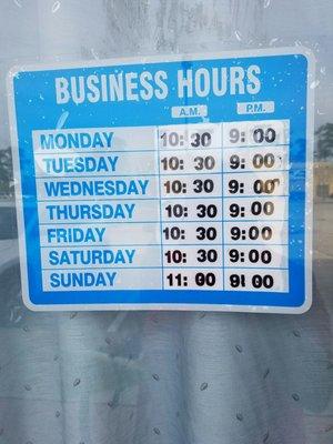 Their operating hours