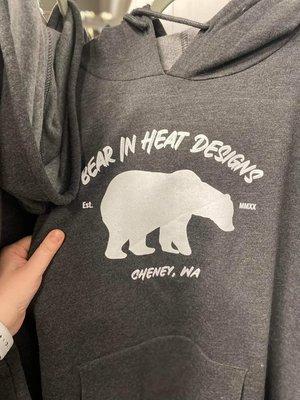 An eco-sustainable and comfortably soft hoodie from the PNW collection by Bear in Heat Designs. Available at the Small Biz Shoppe in Spokane