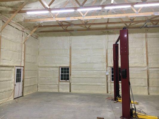 Pole barn with 3" of closed cell on wall