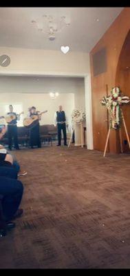 For my late father's funeral service. Mariachi was Profesional on time. Vocals n music on point.